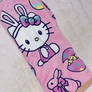 Hello Kitty Easter Plush Blanket Soft Cozy  Silk Touch Throw Bed Cover